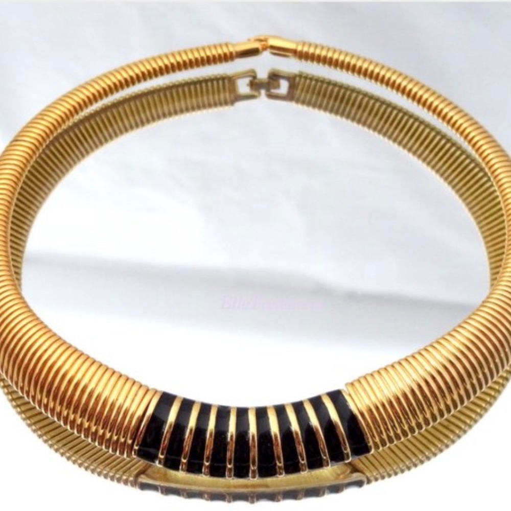 NAPIER Egyptian Gold Plated Enamel Necklace Choker